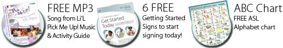 recieve these 3 free gifts including a free MP3, 3 getting started signs, ABC alphabet sheet